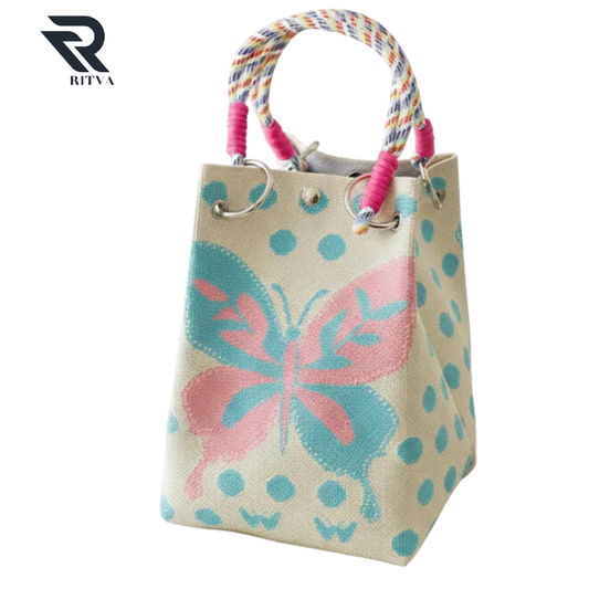 Ritva - Butterfly Dotway Knitted Tote Bag