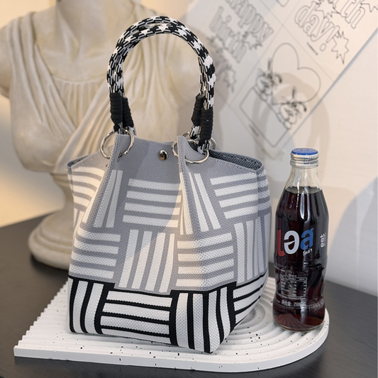 Grey Minimalist Pattern Tote
