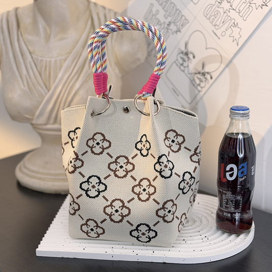 Beige Floral Pattern Tote