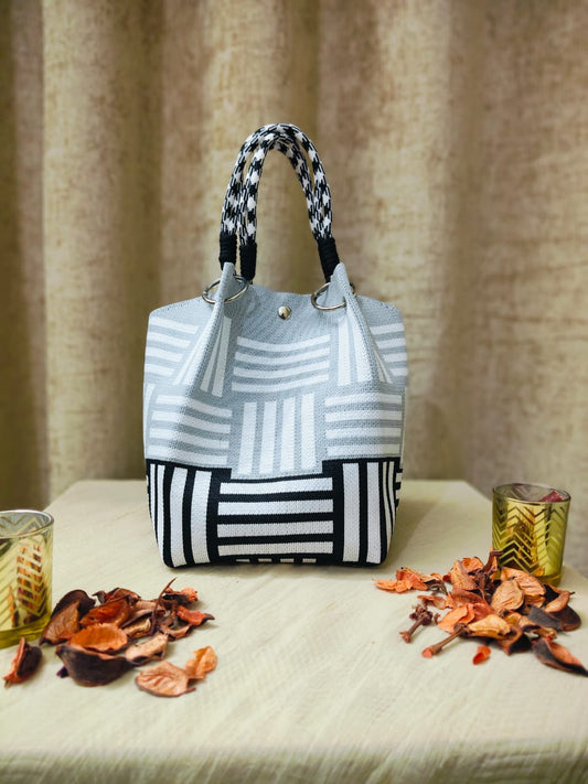 Grey Minimalist Pattern Tote